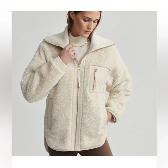 Varley Cream Teddy Jacket - Picture 2 of 6